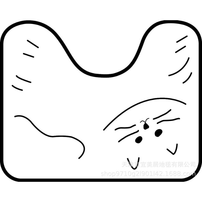 Diatom Mud Toilet U-shaped Absorbent Foot Mat Bathroom Two-piece Floor Mat Bathroom Non-slip Quick Drying Carpet