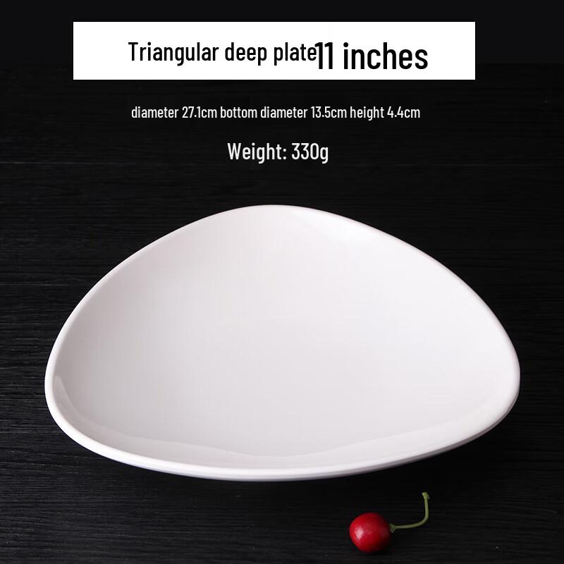 Qianxing A8 White Melamine Triangular Deep Plate