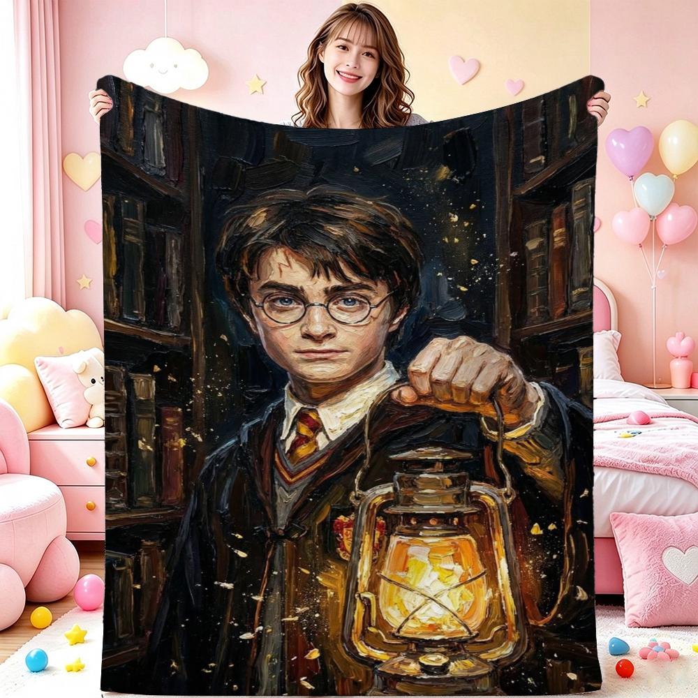 Harry'S Hogwarts Adventure Flannel Blanket Soft Comfortable Fleece Blanket For Living Room Sofa Nap Home Decor Memorial Gift