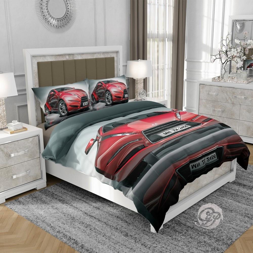 3D Cotton Satin Bedding 160X200Cm Car