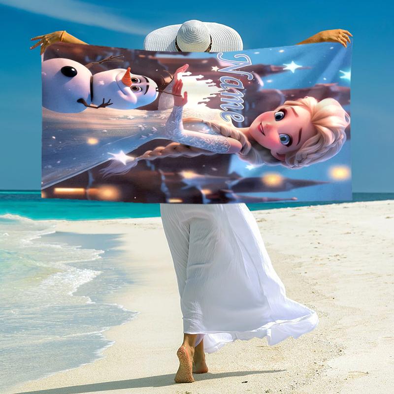Personalized Elsa Olaf's Winter Magic Beach Towel Microfiber Beach Towel Thin Absorbent for Beach Swimming Yoga Bath Sports. 0910198