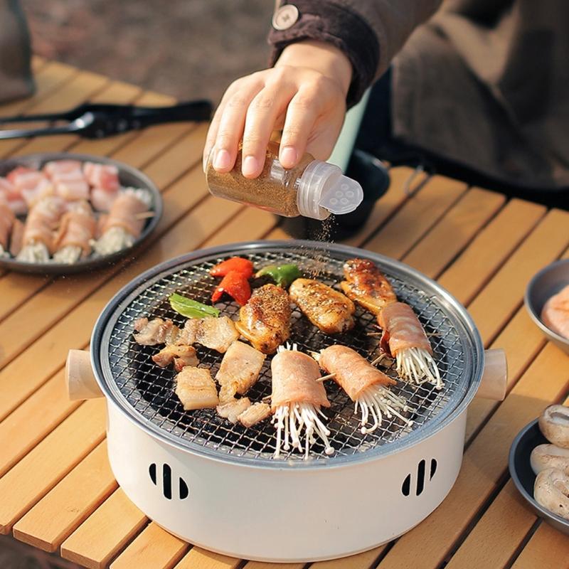 Multi Functional Portable BBQ Stove Food Charcoal Barbecue Grill for Outdoor Camping Trips Coal Burners Barbecue Tool