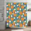 Orange Blossom Shower Curtain Bright Blue Floral Pattern For Bathroom Decorations Made With Waterproof Polyester Fabricavailable