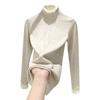 Lace Patchwork Half High Neck Base Sweater for Women, Autumn and Winter Thread Slim Fit Sweater, Lace Knit Sweater, Inner Top