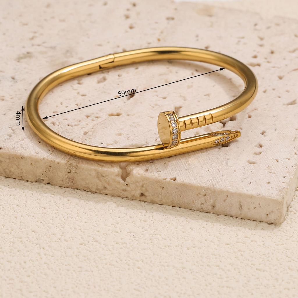 Luxury Vintage Titanium Steel Stainless Steel Women's Gold Bangles Wristwear Trendy Charm Jewelry Decoration Holiday Gifts