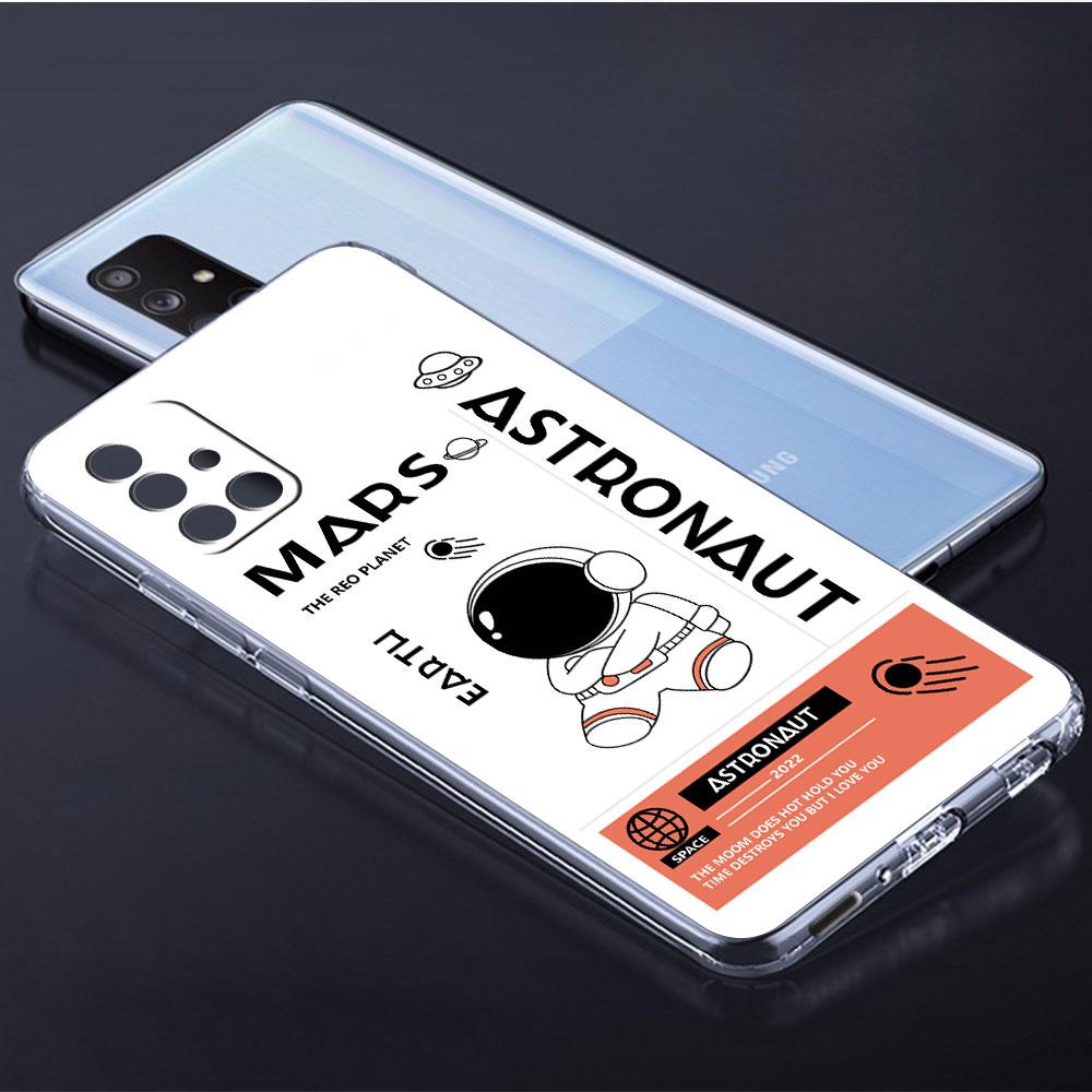 Luxury Astronaut Clear Case For Samsung Galaxy A52 A12 A51 A32 A21s A71 A32 A22 50 A70 A31 A72 5G Phone Cover