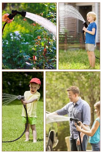 GENGKHOME Watering Hose, Extendable Hose with Copper Connector, 3x Stretch, Ultra-Strength Outer Layer Material, Durable, Abrasion Resistant, Easy Sto