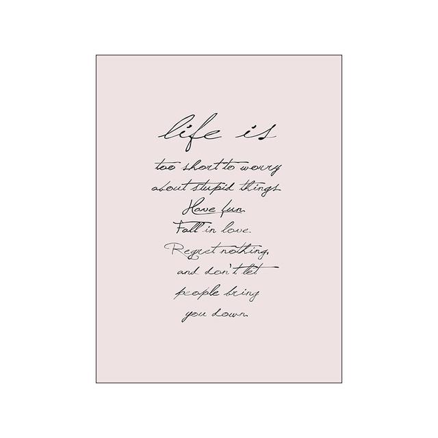 Nordic Modern Fashion Pink Flower Quote Picture Canvas Painting Wall Art Poster and Print Home Decor For Living Room Wall Design