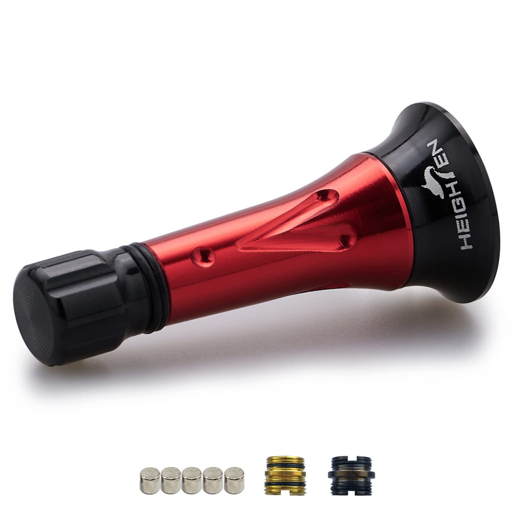 

HEIGHTEN 45mm Reel Stand Custom Balancer Shimano Daiwa Spinning Reel Universal Pillar Series (Black & Red) (278)