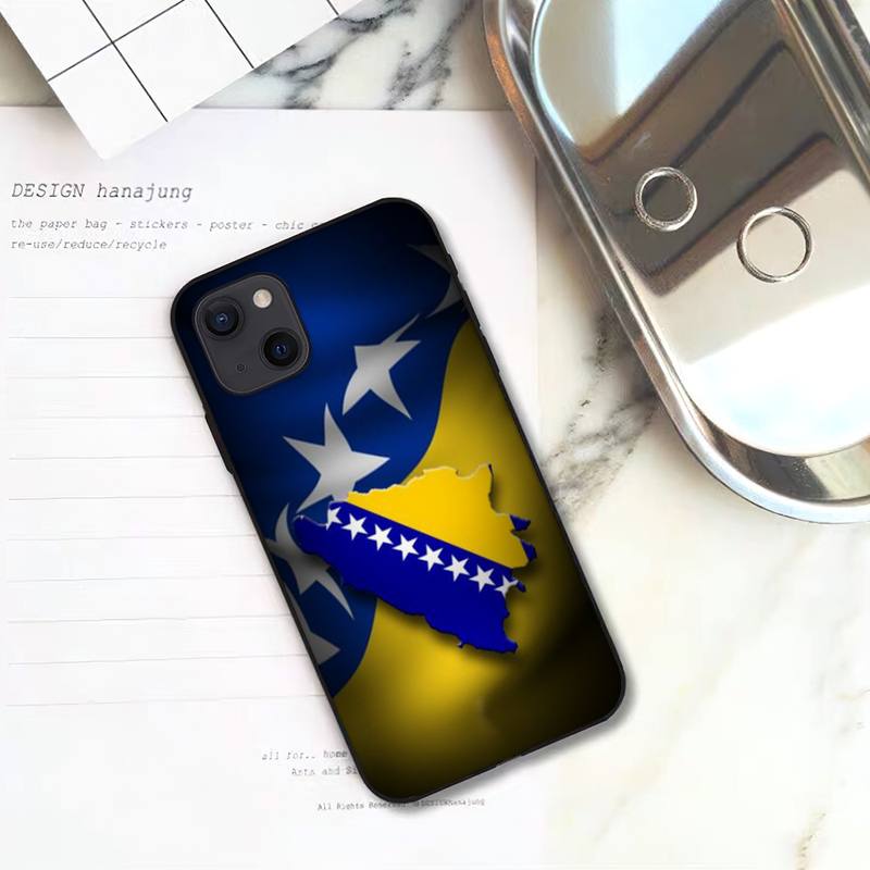 Bosnia Flag Phone Case For iPhone 11 12 Mini 13 Pro XS Max X 8 7 6s Plus 5 SE XR Shell