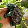 Turtle Figurines for Fish Tank Decor Cute Climbing Flower Pot Huggers, Resin Animal Planter Waterproof Garden Edges, Decorative Ornaments Indoor