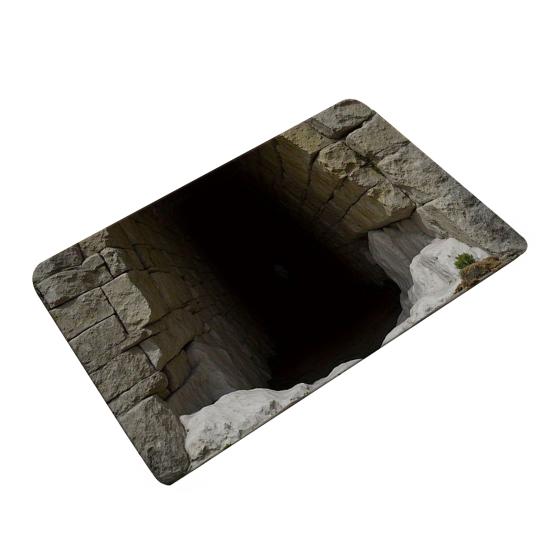 3D Optical Illusion Rug Bottomless Hole Design Non-Slip Doormat for Entrance Bathroom Stairs Playroom Living Room