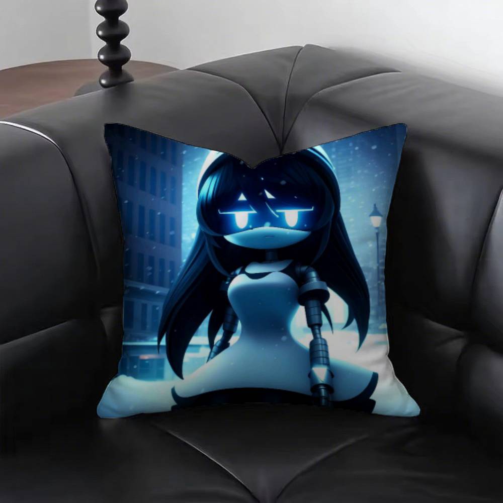Horror Anime Murder Drones Pillow Case Fashion Square Pillowcase Bedroom Sofa Room Ins Decoration Leisure
