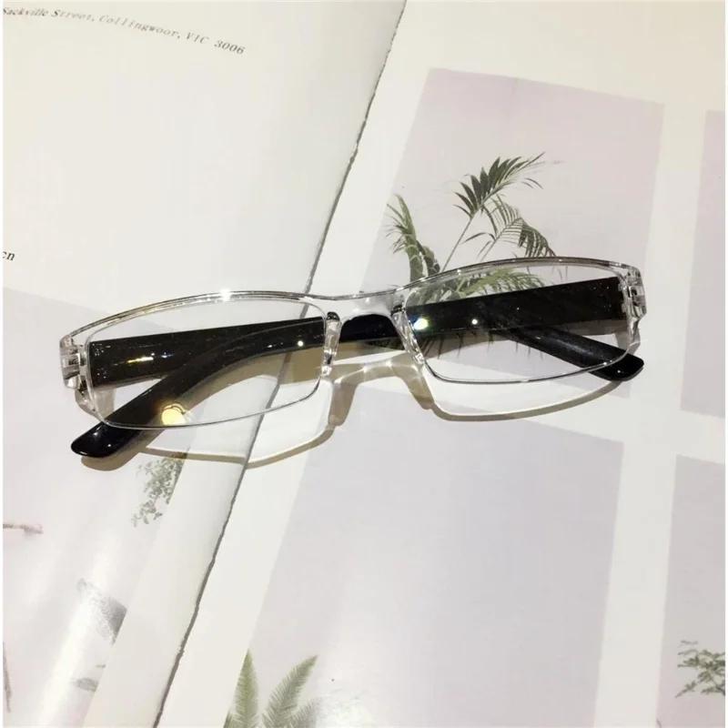Reading Glasses Women Classic Half Frame Transparent Farsighted Eyewear Men Retro Anti Fatigue Hyperopia Eyeglasses +1.0 To+4.0