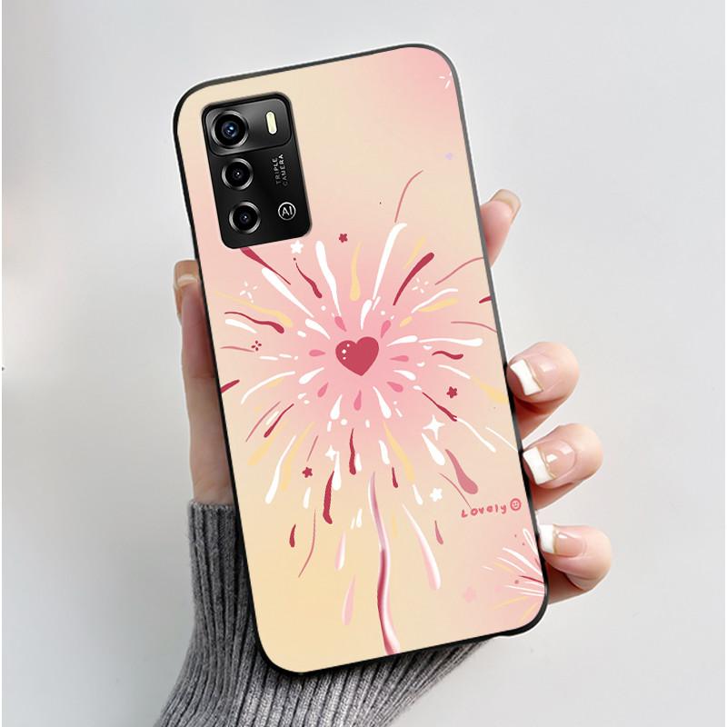 Pouzdro Pro ZTE Blade A72 4G V40 Vita Kryt na telefon Plášť Estetické Roztomilá Kočka Astronaut Móda Matně Černé Ochranné Měkké TPU Kryt