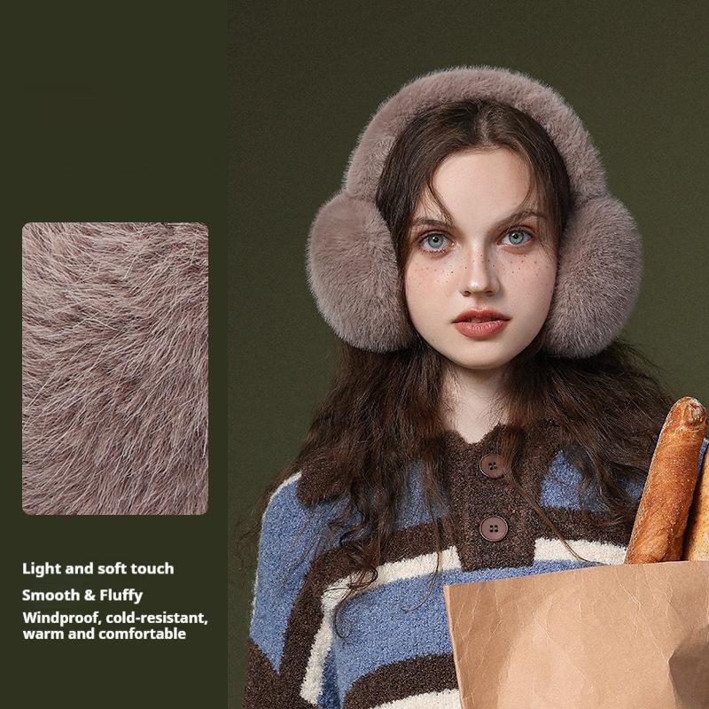 1 Piece of New Faux Rabbit Fur Warm Earmuffs, Korean Style Women's Ear Protectors, Anti-Freeze Ear Covers, Windproof, Foldable, Ear Warmers, 