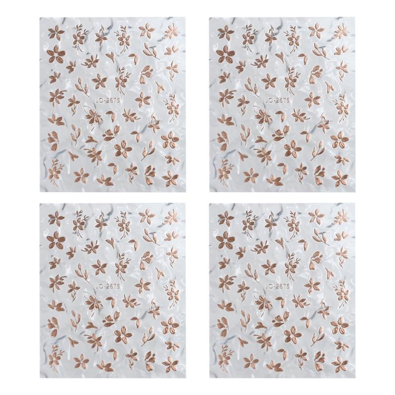 

French Nail Art Stickers Adhesive Nail Decals Flower Nail Art Designs Flower Nail Decorations Nail Stickers Decals розового золота