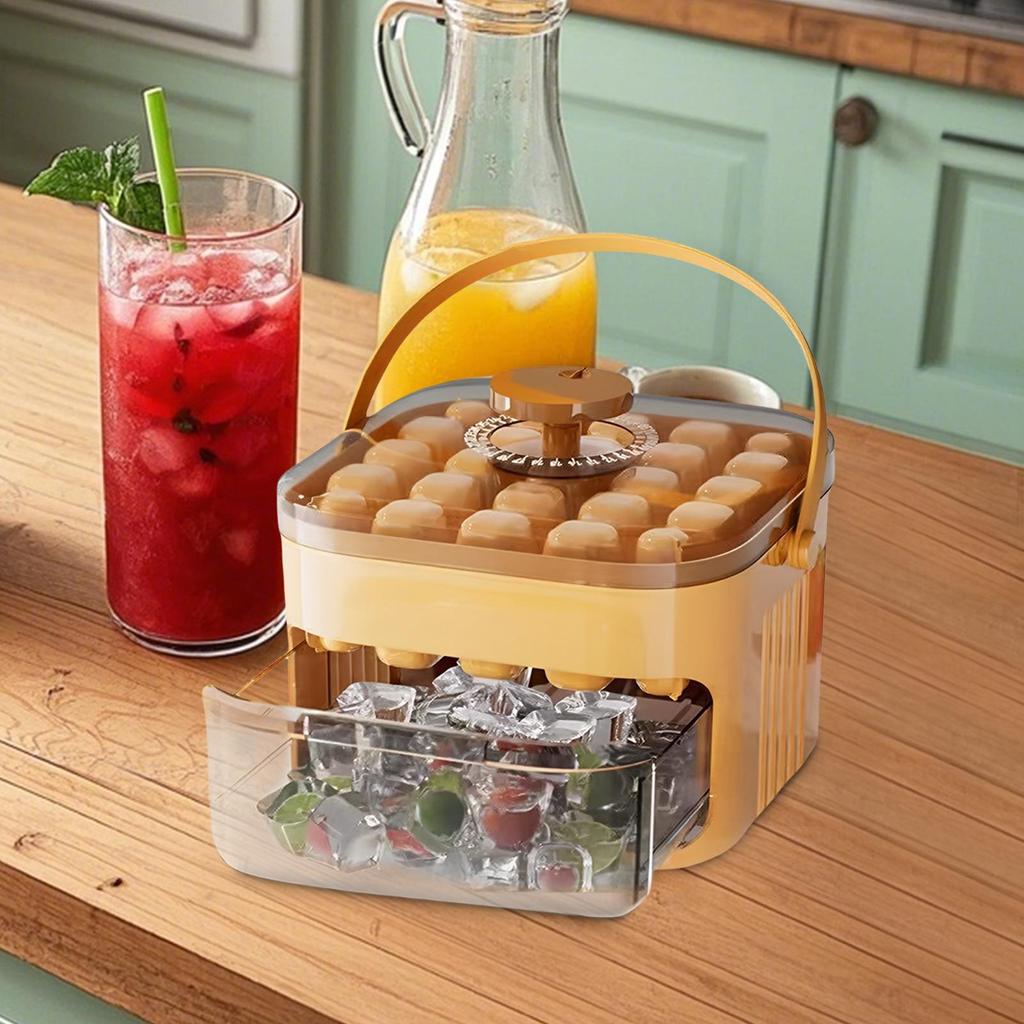 Ice Block Trays for Freezer 25-Grid Ice Block Maker Tray with Container and Shovel Food-Grade Kitchen Accessories for Cocktails