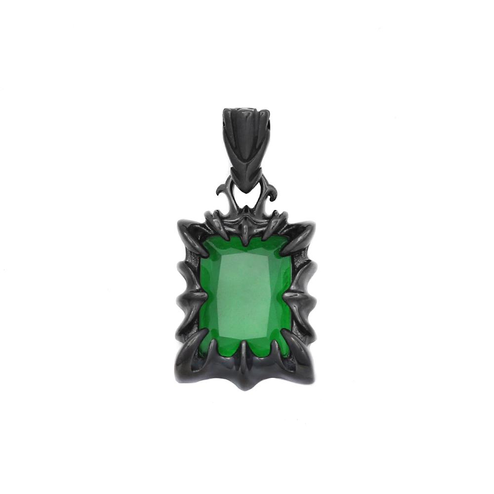 Colier Nou Pandantiv Piatră Verde Vintage Pentru Bărbați Femei Oțel Inoxidabil 316L Punk Bijuterii Partid Cuplu Cadouri Dropshipping