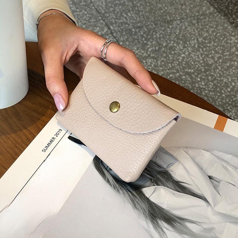 Soft Leather Coin Bags Money Wallet Buckle Pouch Coin Purse Small Portable Credit Bank ID Card Holder Mini Organizer Storage Bag