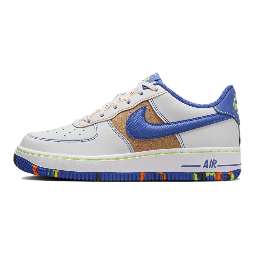 Nike Air Force 1 LV8 Gs Photon Dust Volt Total Orange Astronomy Blue HJ9231-025 35.5