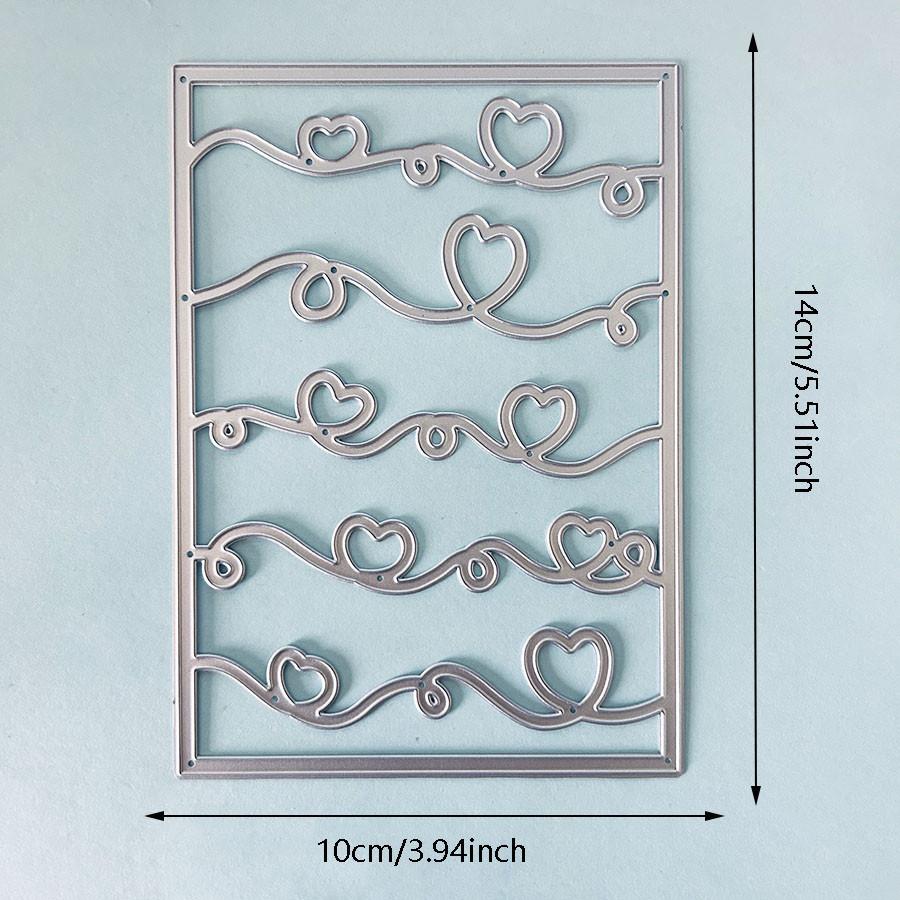 Heart Wavy Line Background Metal Cutting Dies Stencil for DIY Scrapbooking Photo Album Embossing Paper Cards Crafts Diecuts