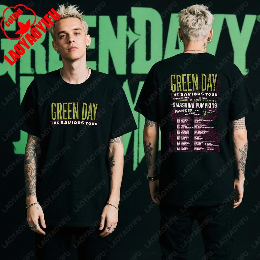 Green Day Tour 2025 Asia and Australia Tour Graphic T Shirts Summer Woman Man Fans High Quality Cotton Tshirt Music Festival 4XL