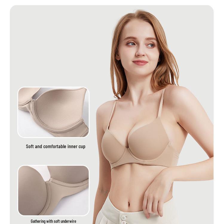Sujetador Push-Up Sin Costuras Estilo Sudeste Asiático - Para Mujer, Copa Fina, Con Aros Cómodo, Diseño Suave de Una Sola Pieza