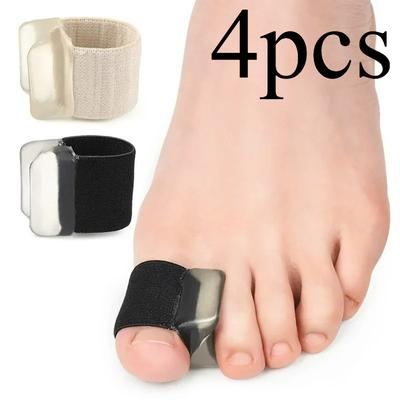 4pcs Toe Separators & Spacers-Soft Fabric Toe Protectors with Adjustable Straps,Prevents Ingrown Toenails,Promotes Toe Alignment,Comfortable Foot Care