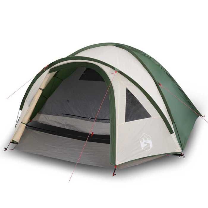 Tente de camping - vidaXL - 4 personnes - Imperméable - Vert - Léger et portable