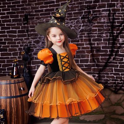 European & American Kids' Halloween Cosplay Costume: Net Yarn Puffy Skirt for Stage & Role Play