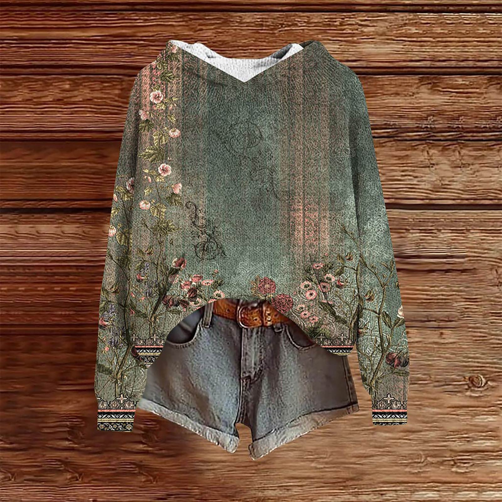 

Женские толстовки Вязаный свитер Милая рубашка Осенний пуловер Толстовка с капюшоном M