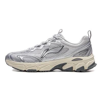 Li Ning Carefree V3 Cushioning Abrasion Resistant Breathable Low Top Running Shoes Men's Gray Silver ARXW023-6