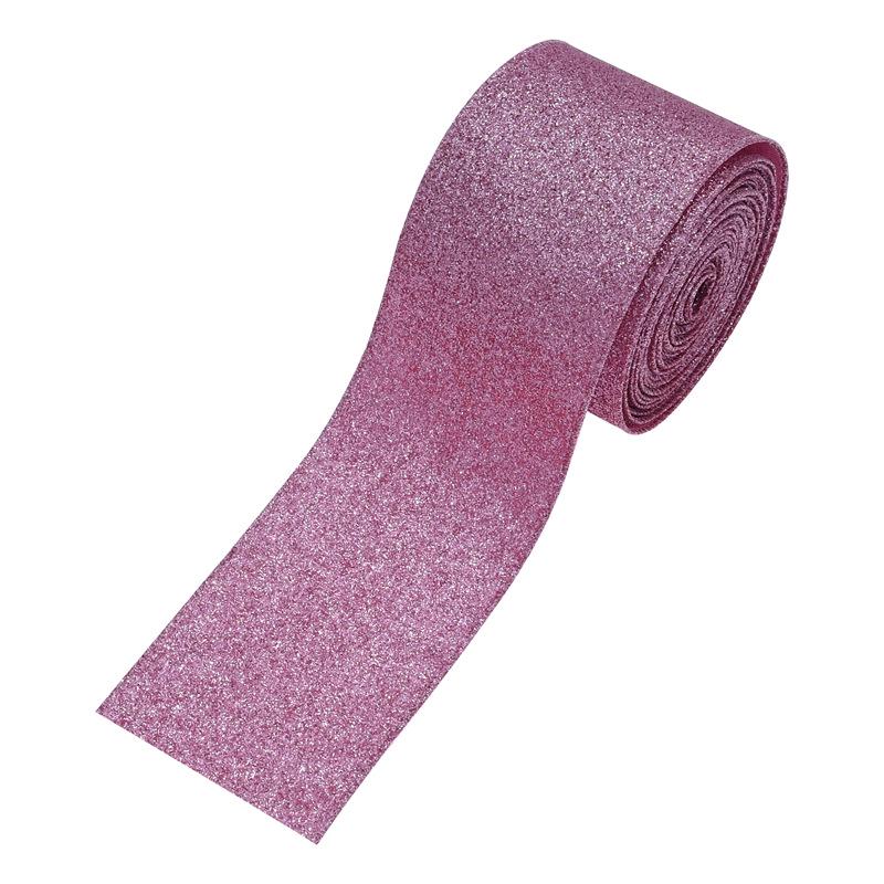 European & American Christmas Tree Decoration: Handmade Shiny Ribbon Flowers, Bows & Blue Iridescent Streamers