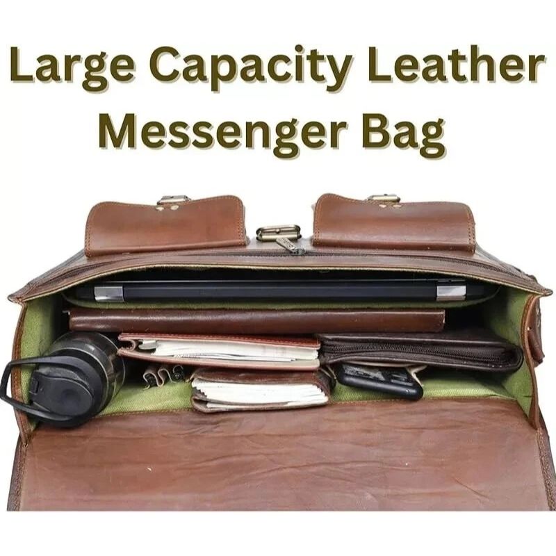 Leather Bag Slim Bag Genuine Men's Shoulder Laptop Messenger Satchel