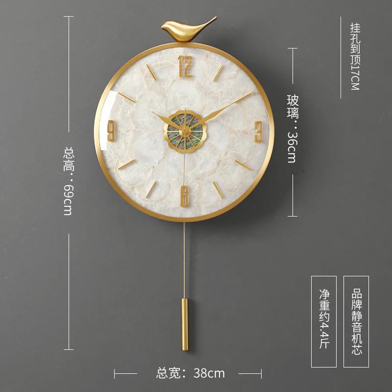 New Chinese stylewall  brass modern simple wall clock silent quartz clock