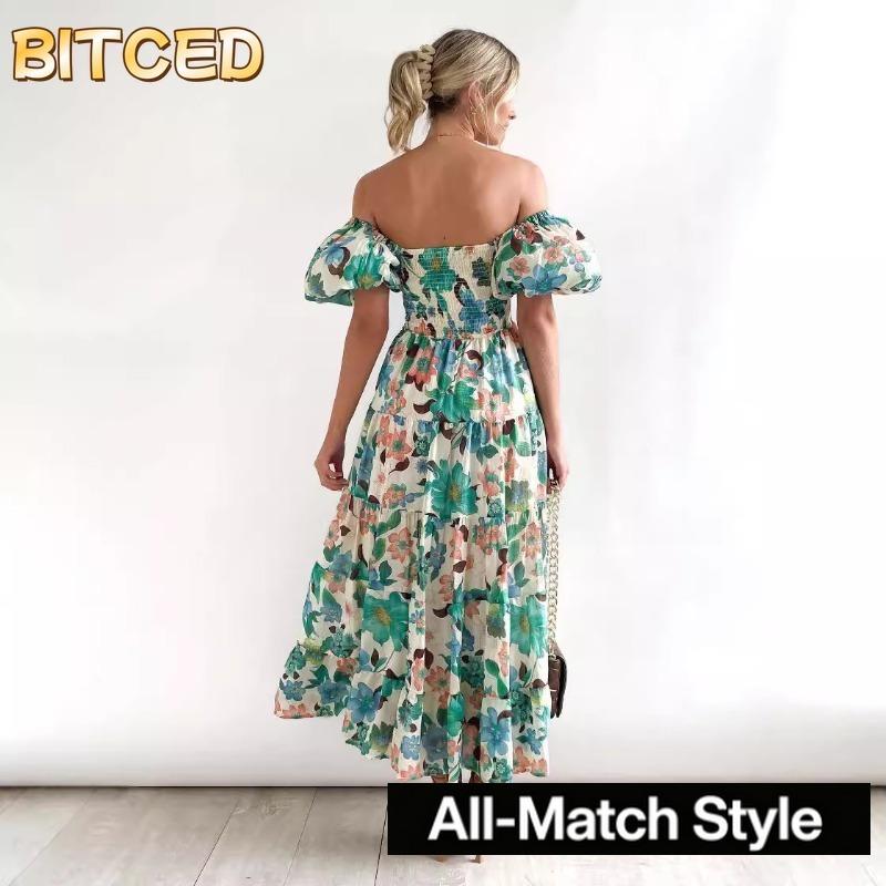 BITCED Women's Fashion Summer Spring Short Sleeve Casual Dresses