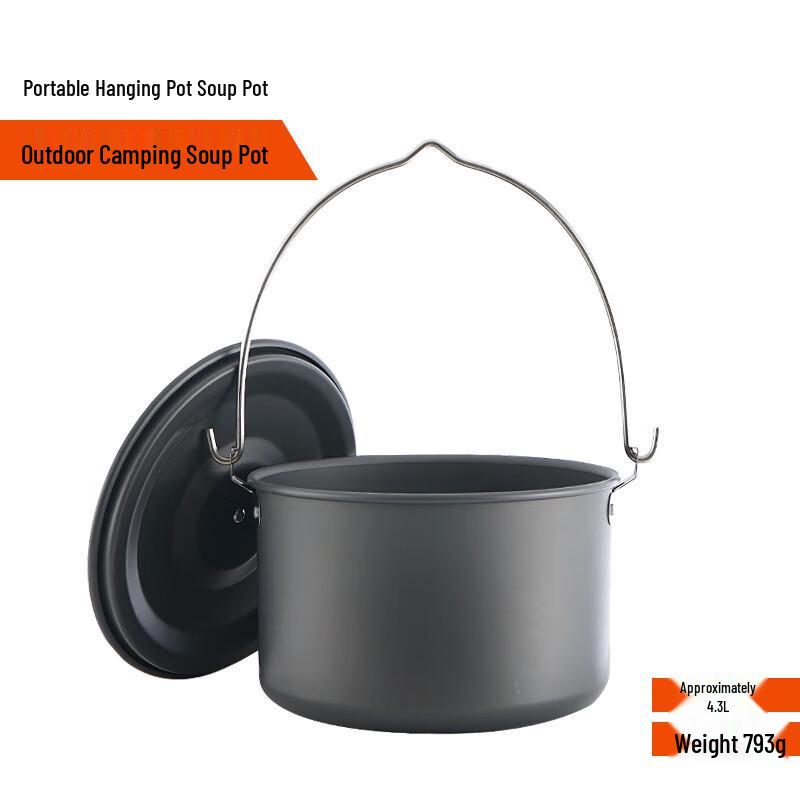 Outdoor Aluminum Hanging Camping Pot 18x13 cm
