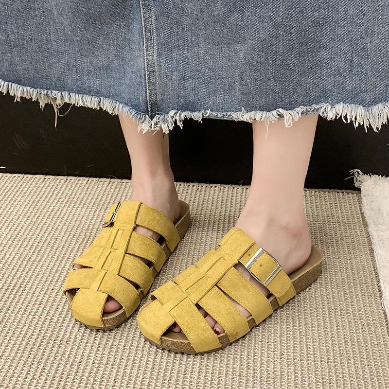 Mori pig cage shoes women's one-pedal lazy bag head half slippers outer wear 2025 new summer soft-soled Birkenstock sandals