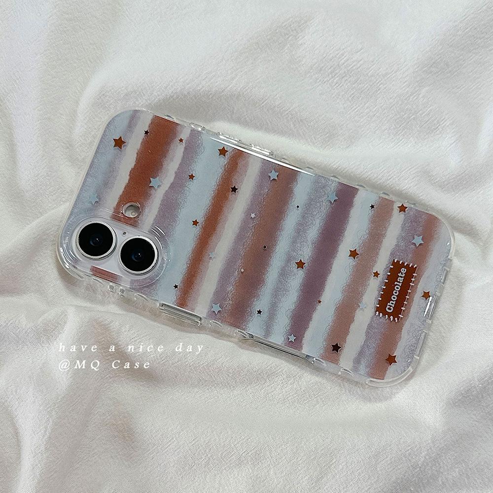 

Минималистичный Чехол для Телефона с Полосками и Маленькими Звездами, Шоколадный, для Samsung Galaxy A37 A57 A17 A07 A52 A34 A33 A23 A14 A13 4G 5G, Задняя Крышка Samsung A24 4G
