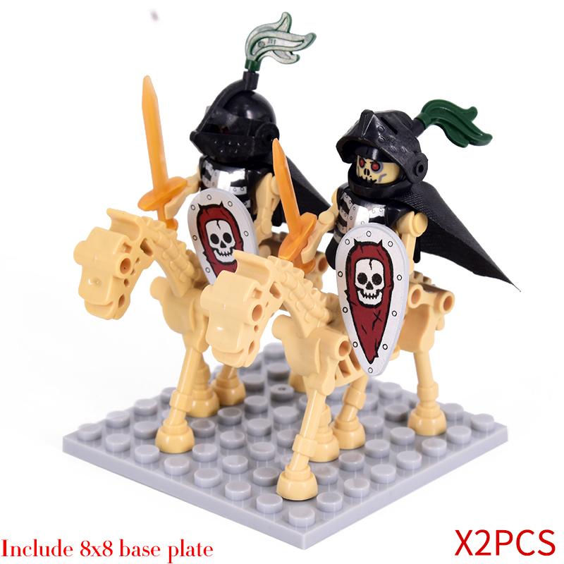 MOC Medieval Skeleton Centaurs Knights mini Action Figures Ringwraith Building Blocks Roman Horse Soldier Bricks kids Toys Gifts