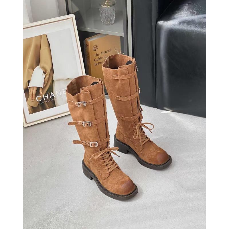 

Пряжка ремня из бархата янцзин, но колено, ботинки-локомотивы, кожаный ремешок, тонкая толстая подошва, мини-рыцарские ботинки, ботинки, длинные ботинки 40 светло-коричневого