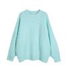 Autumn and Winter Fried Dough Twists Round Neck Pullover Sweater for Women