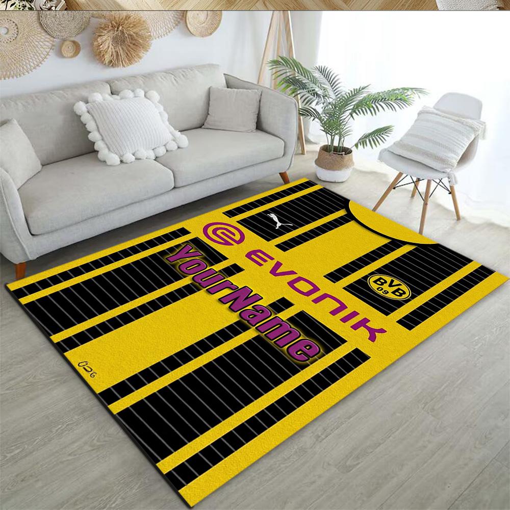 Borussia Dortmund Personalized Text Carpet Design for Entryway Study Room Game Room Hallway Anti-slip Rug Anime Office Decor Spiritual Gift