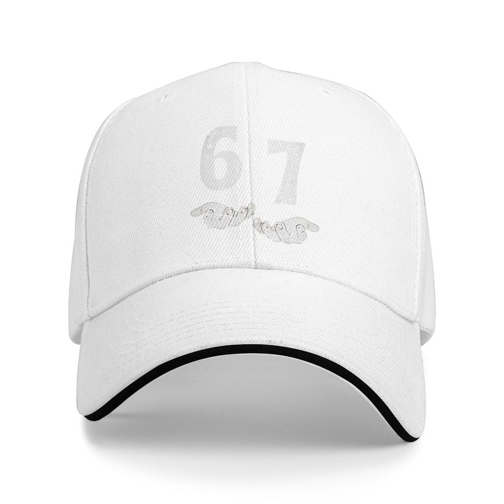 Funny 67 Meme With Hand Baseball Cap  Women Men Custom DIY Trucker Hat Summer Y2k Cute Running Hippie Sunscreen Baseball Caps