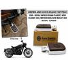 Brown And Silver Deluxe Footpegs -"For Royal Enfield Goan Classic, Meteor 350"