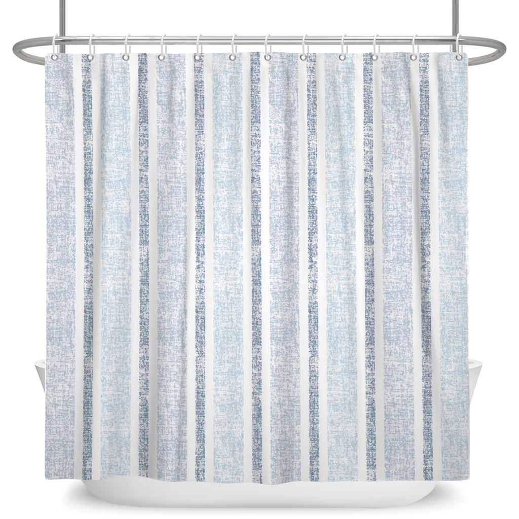 Purple Wisteria Floral Shower Curtain Elegant Abstract Line Print Waterproof Bath Curtain Bathroom Decor Polyester With Hooks