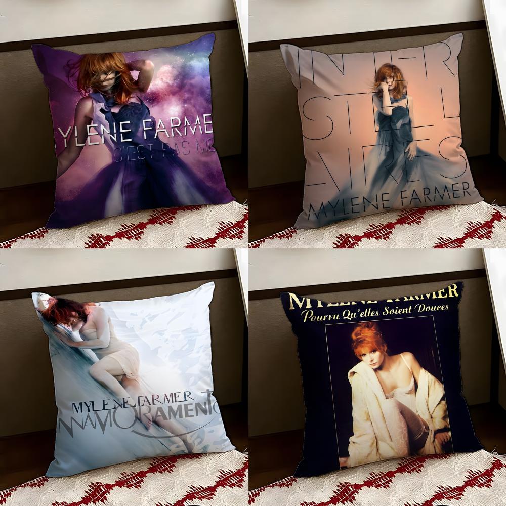 Singer MMylene FFarmer Cushion Cover Reversible Soft Durable Pillow Cover Home Car MultiScene Use for Daily Comfort