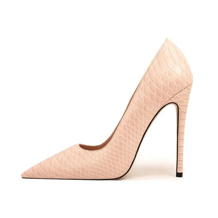 Fashion Fashion Pointed Stone Patterned Women's High-heeled Shoes Spring Autumn European American High Heels Single Shoes Size36-46