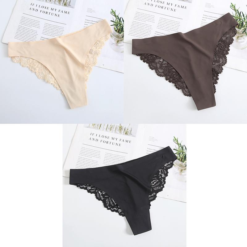3 Stück Damen Sexy Dessous Slips Spitze Übergröße Slips Niedrige Taille Unterhosen Intimbekleidung Nahtlose Slips Seidenhöschen Damen Tangas